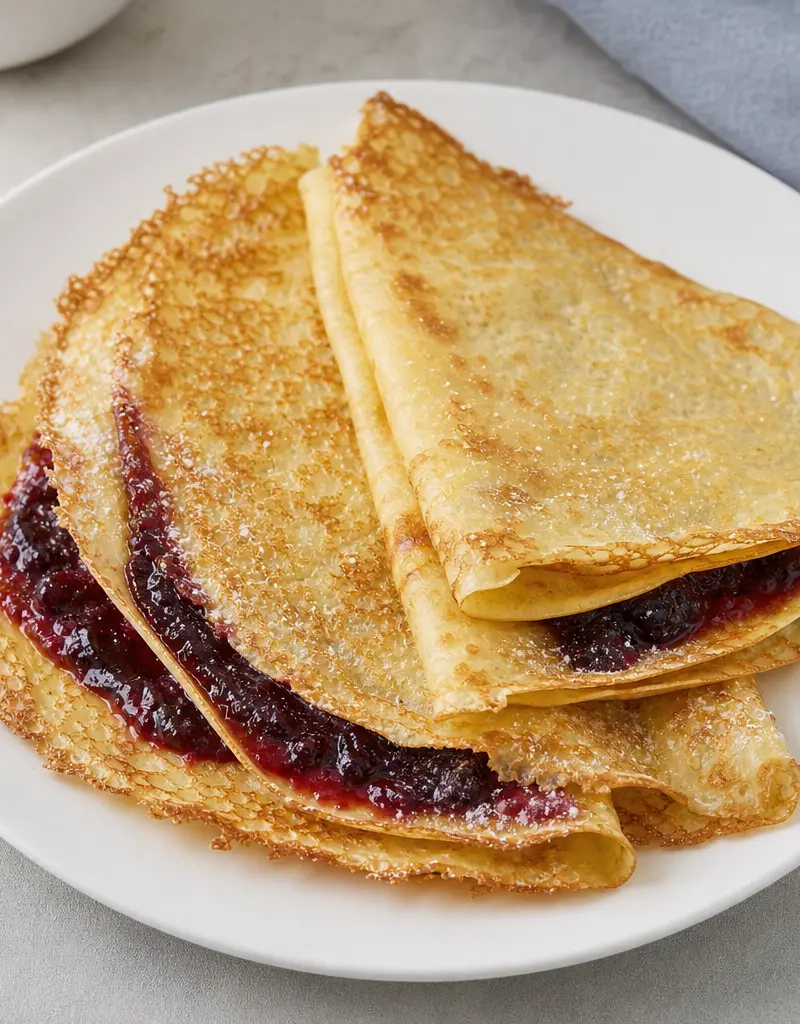 Icelandic Pönnukökur with Cardamom and Berry Jam