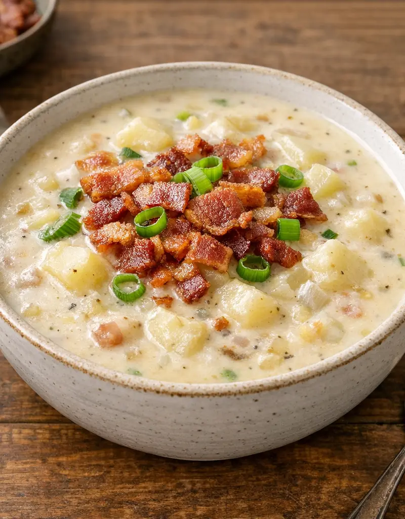 Creamy Loaded Baked Potato Soup prepared dish