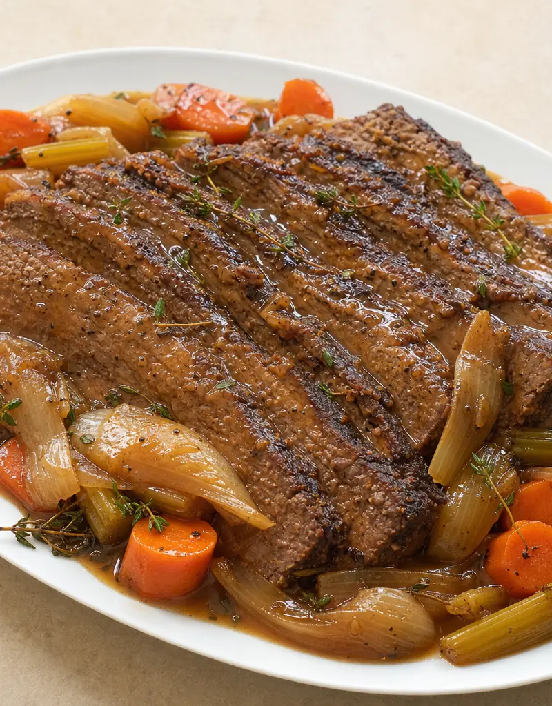 Oven-braised Beef Brisket with Onions and Carrots