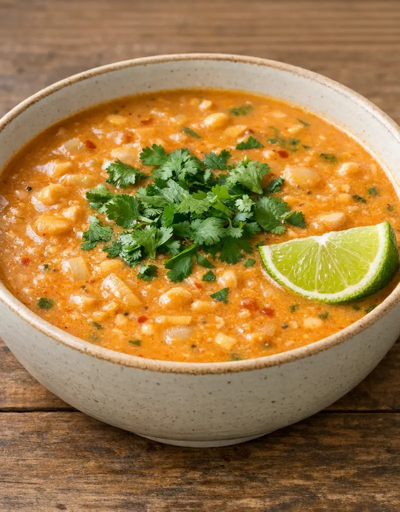 Zesty Peanut Soup prepared dish