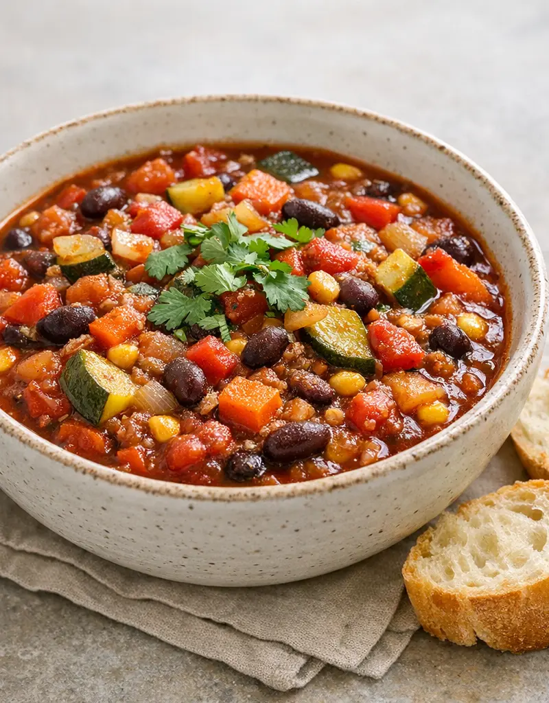 Hearty Vegetable Chili prepared dish