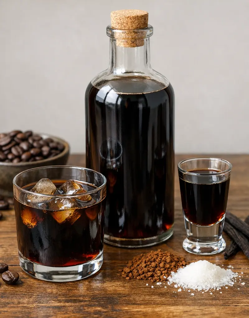 Homemade Coffee Liqueur prepared dish