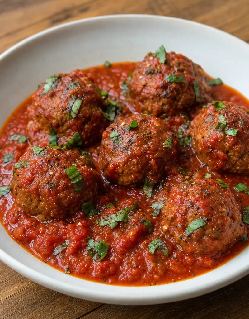 Dairy-free Italian Meatballs in Marinara Sauce