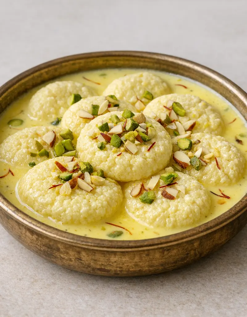 Ras Malai With Fresh Paneer prepared dish