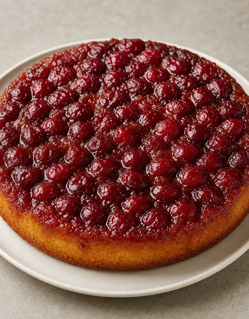 Cherry Upside-down Cake prepared dish