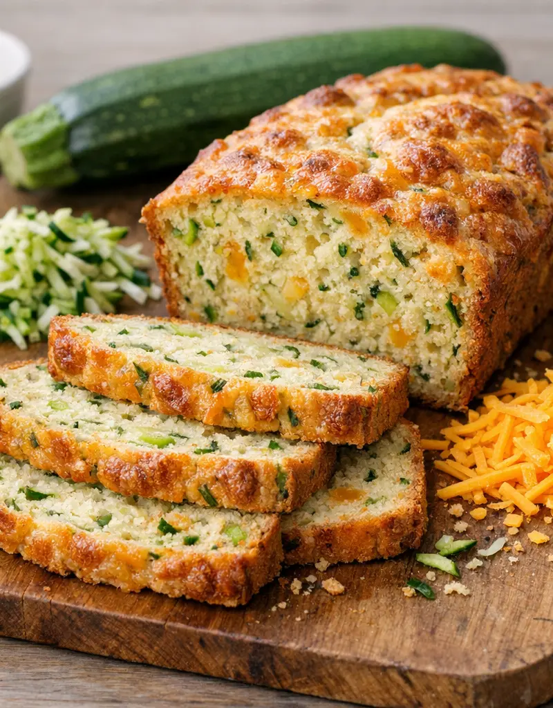 Zucchini And Cheese Bread prepared dish