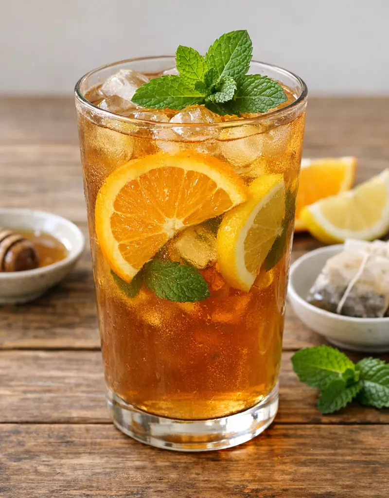 Iced Herbal Tea With Citrus prepared dish