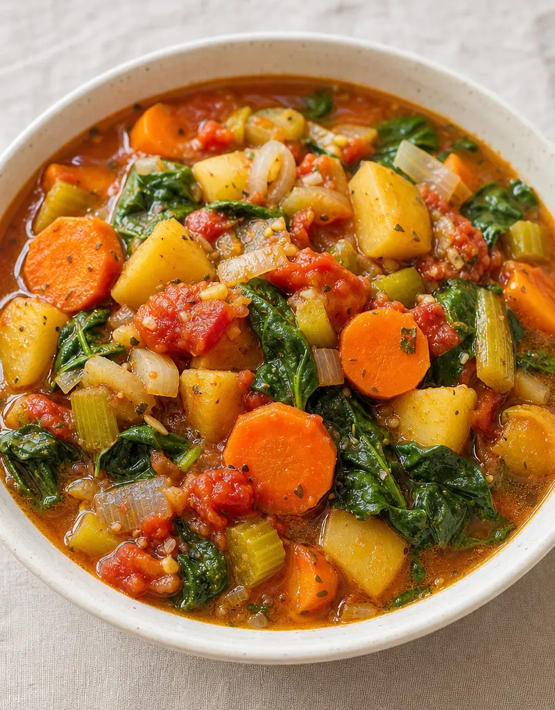 Hearty Iron-rich Vegetable Stew prepared dish