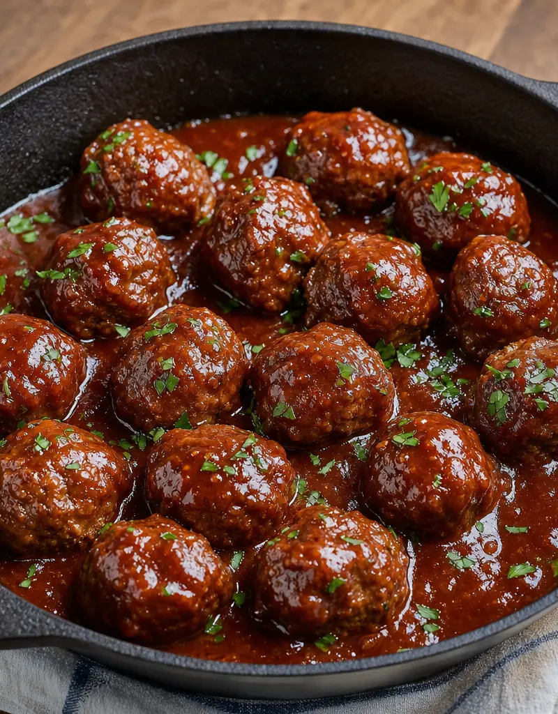 Barbecue-glazed Beef Meatballs