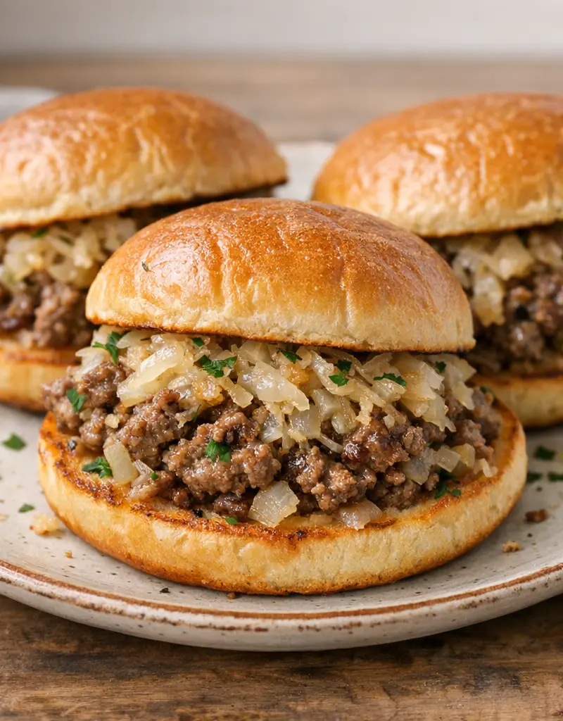 Kraut Burgers With Beef And Sauerkraut prepared dish