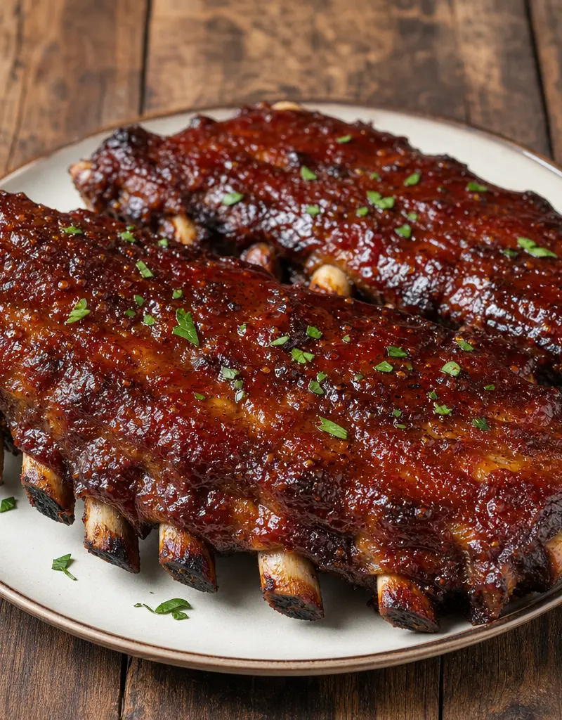 Oven-baked Barbecue Baby Back Ribs prepared dish
