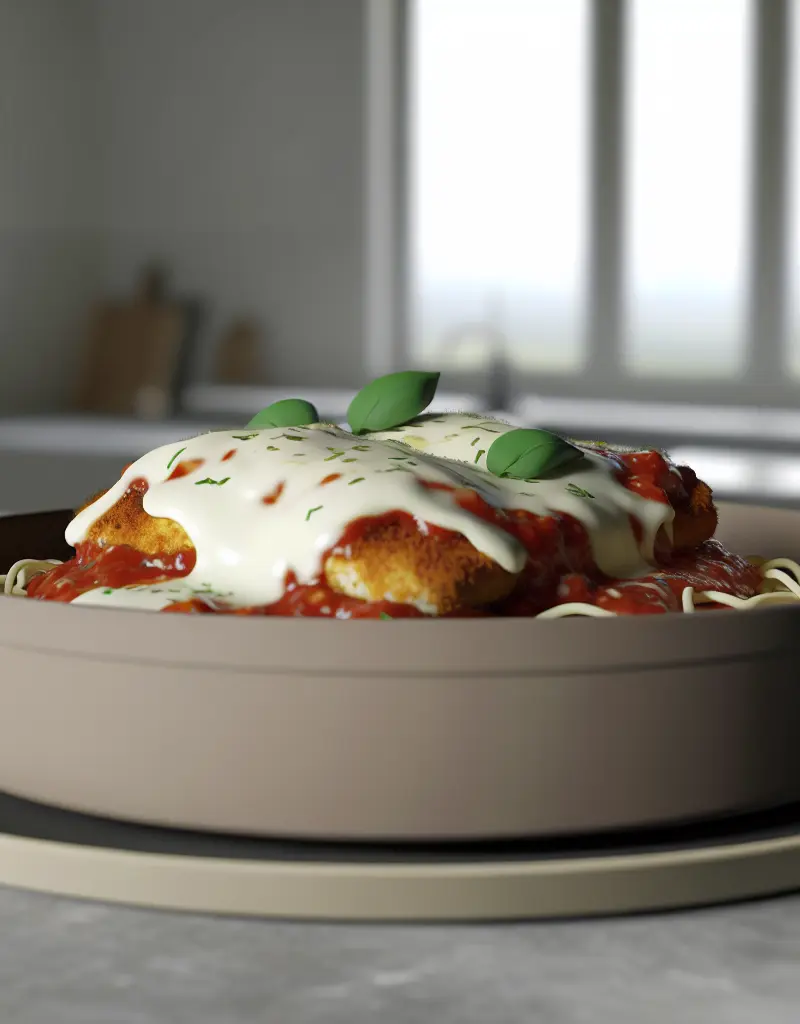 Pollo Parmigiana Aka Chicken Parmesan prepared dish