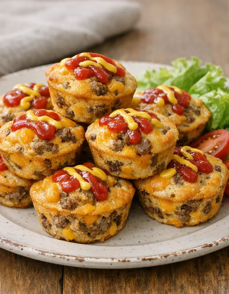 Cheeseburger Mini Muffins prepared dish