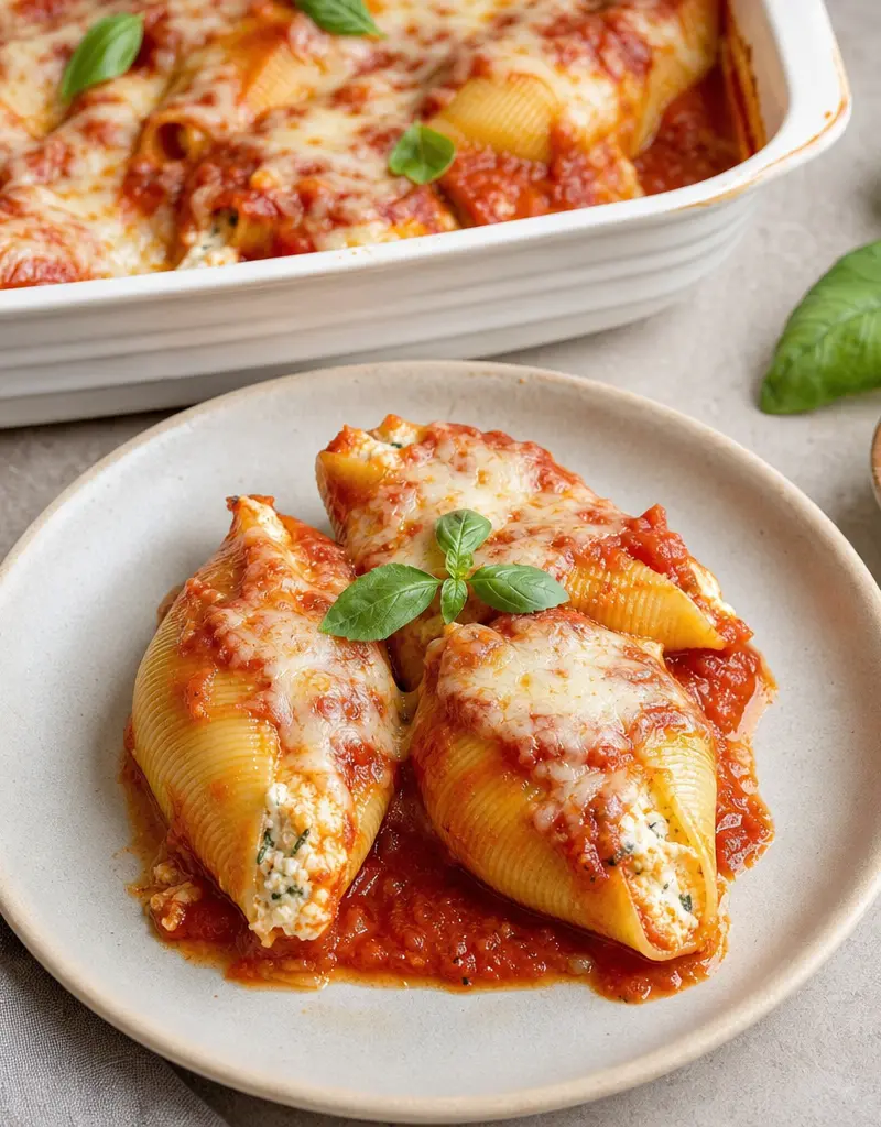 Cheese-stuffed Pasta Shells prepared dish