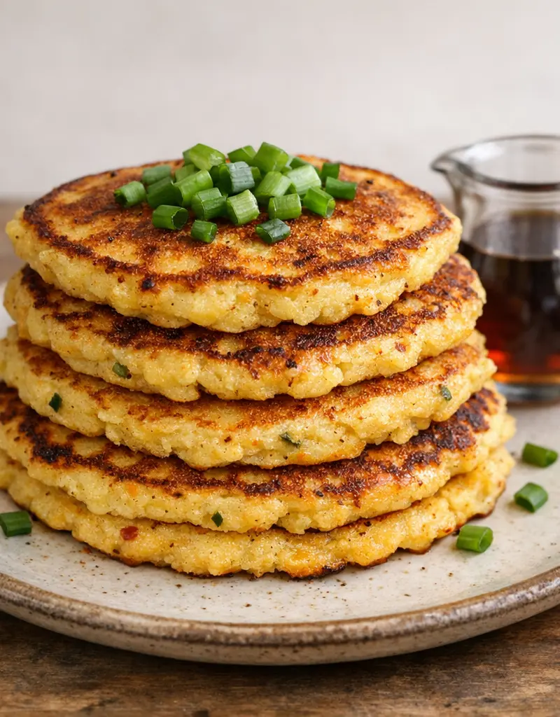 Spicy Cornmeal Pancakes prepared dish
