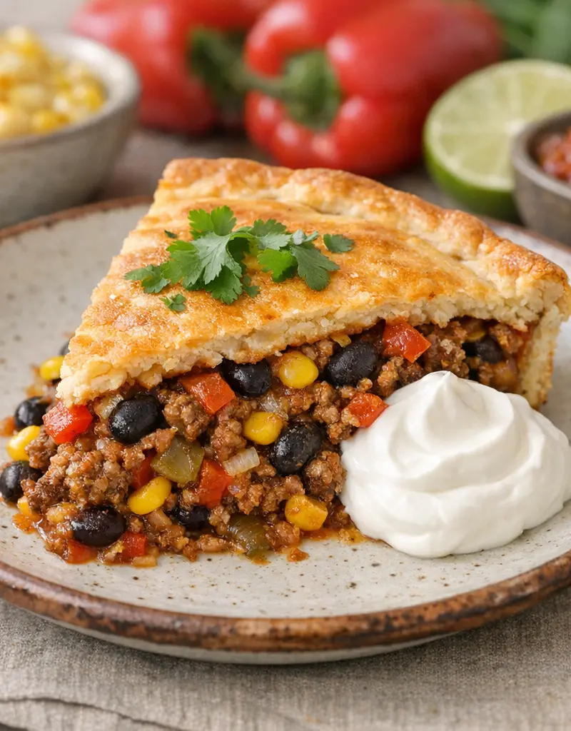 Tex-mex Beef And Bean Pie prepared dish