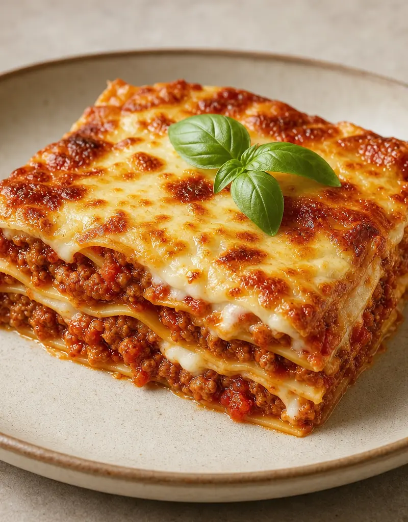 Classic Baked Lasagna prepared dish