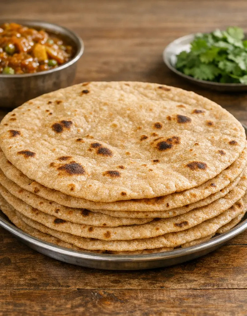 Whole Wheat Chapati prepared dish