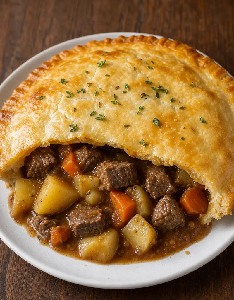 Beef Stew Pie prepared dish