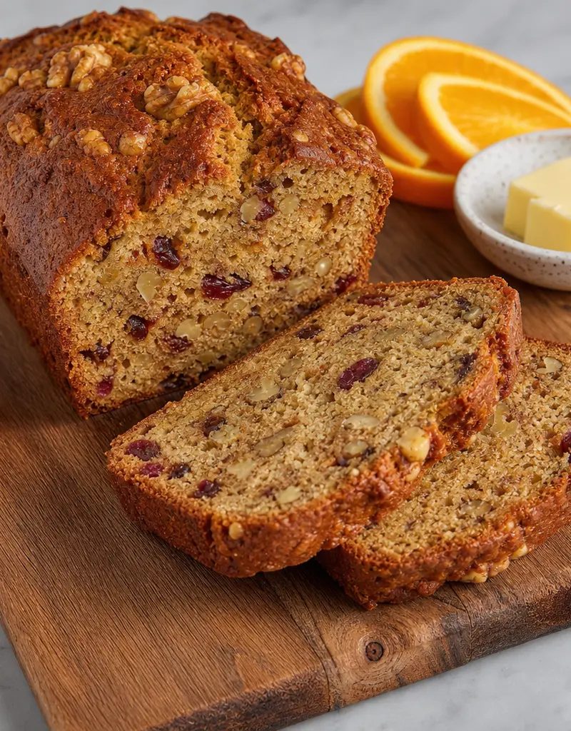Brandied Orange Nut Bread prepared dish