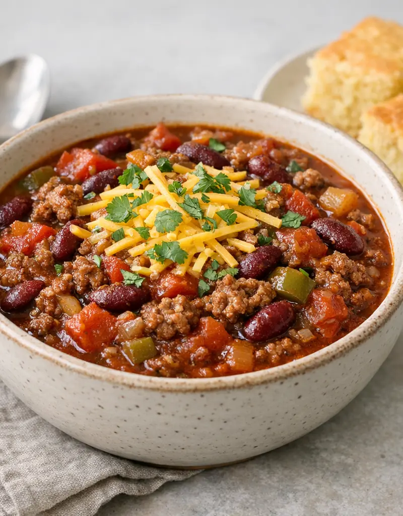 Hearty Beef Chili prepared dish
