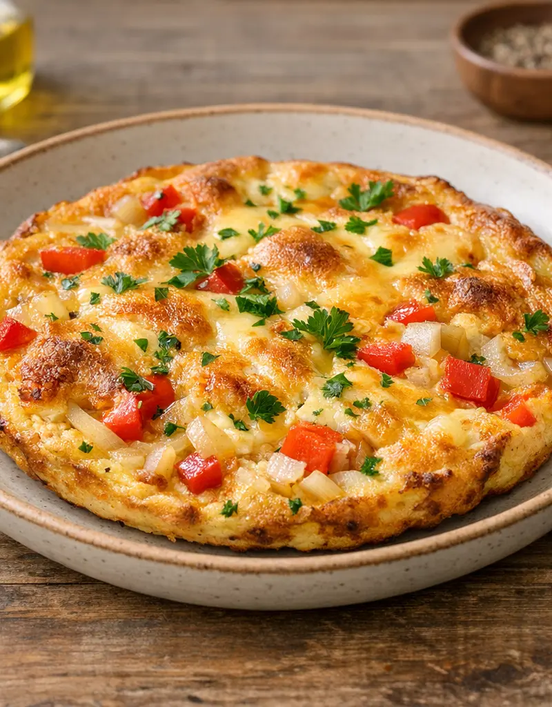 Smoked Cheese Frittata prepared dish