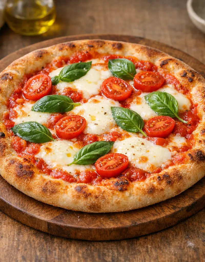 Vegetarian Margherita Pizza prepared dish