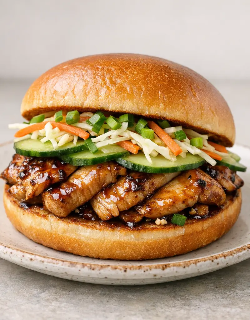 Asian Chicken Sandwich prepared dish