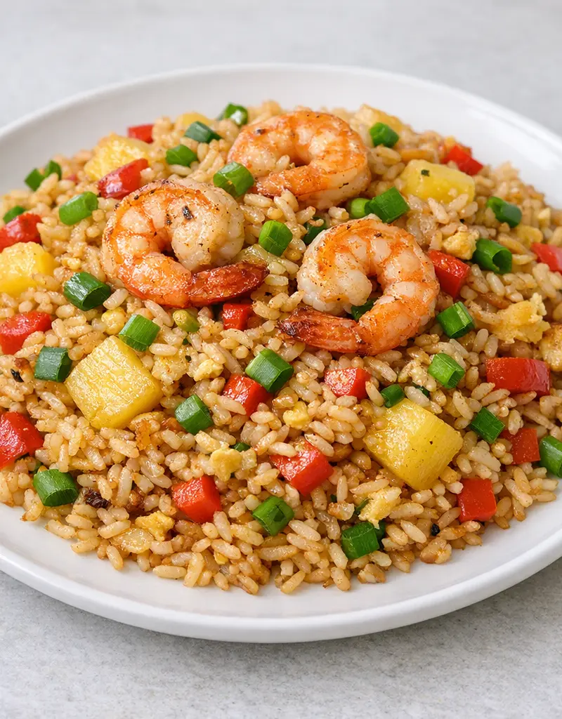 Shrimp And Pineapple Fried Rice prepared dish