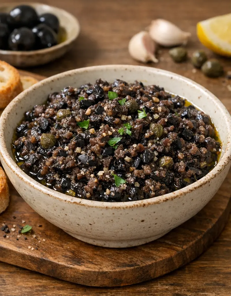 Black Olive Tapenade prepared dish
