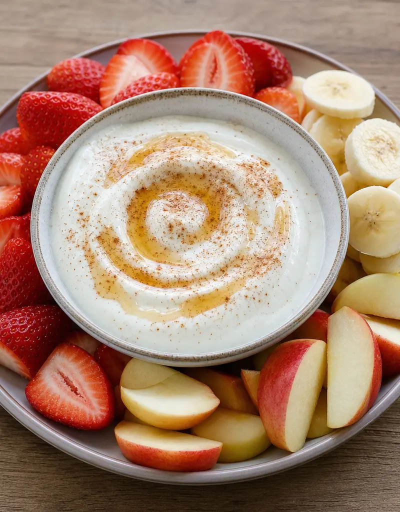 Creamy Yogurt Fruit Dip prepared dish