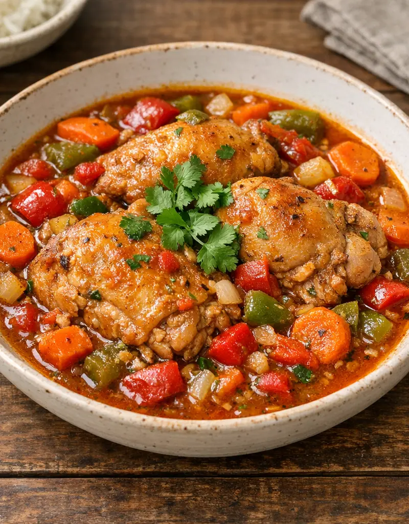 Modern Latin American Chicken Stew prepared dish