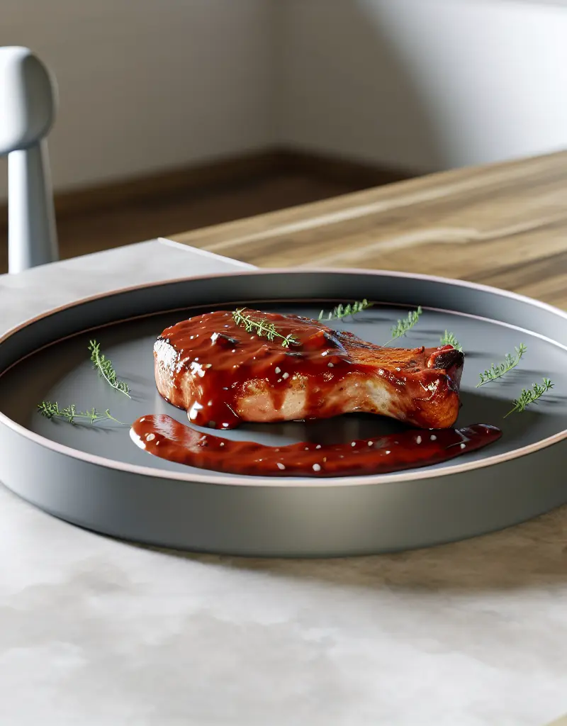 Baked Bbq Pork Chops prepared dish