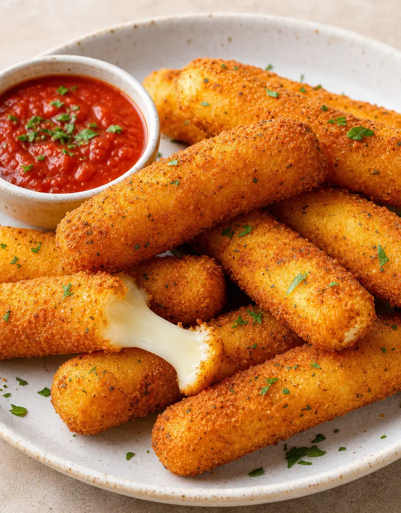 Fried Mozzarella Cheese Sticks prepared dish
