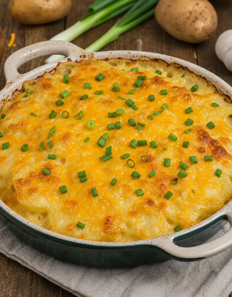 Cheesy Potato Casserole prepared dish