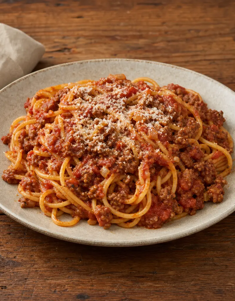 Spaghetti with Meat Sauce prepared dish