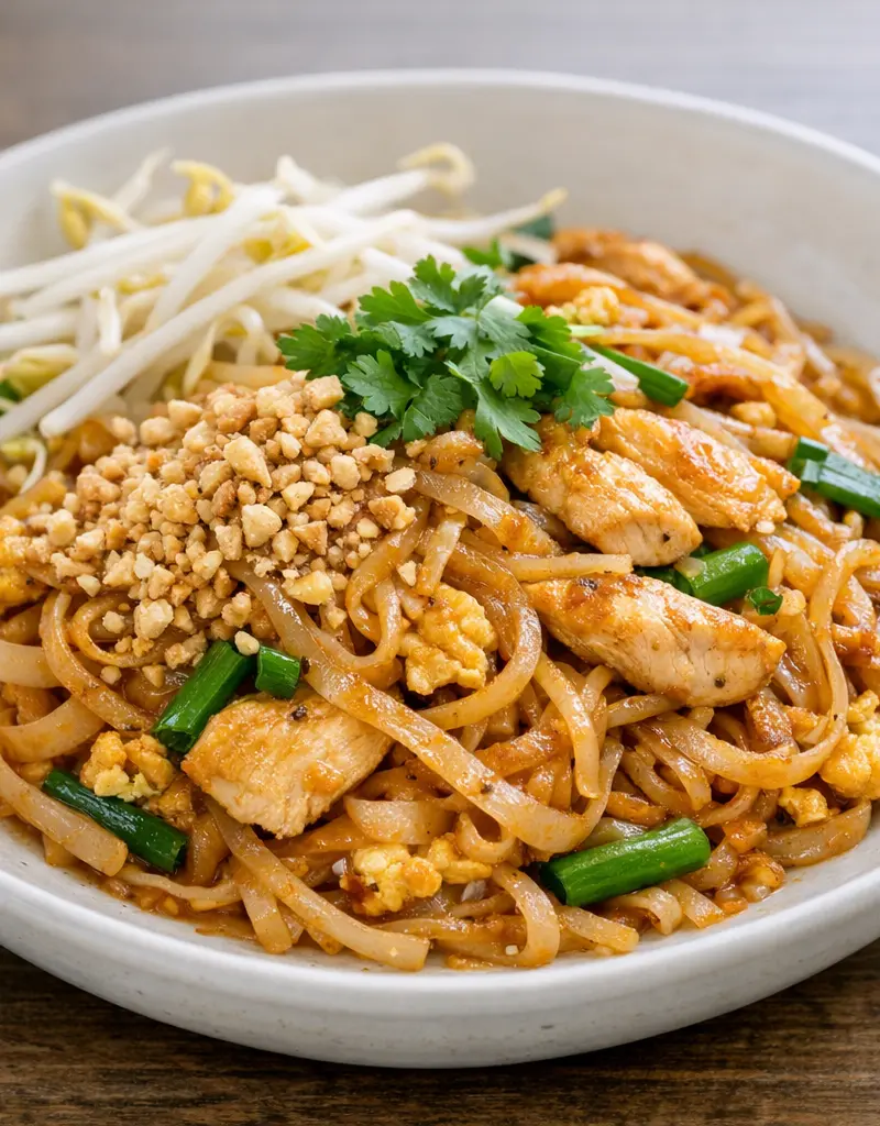 Classic Pad Thai Noodles prepared dish