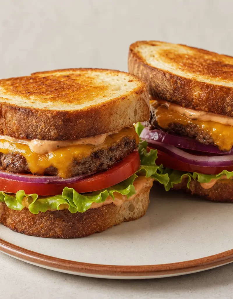 Sourdough Cheddar Cheeseburgers