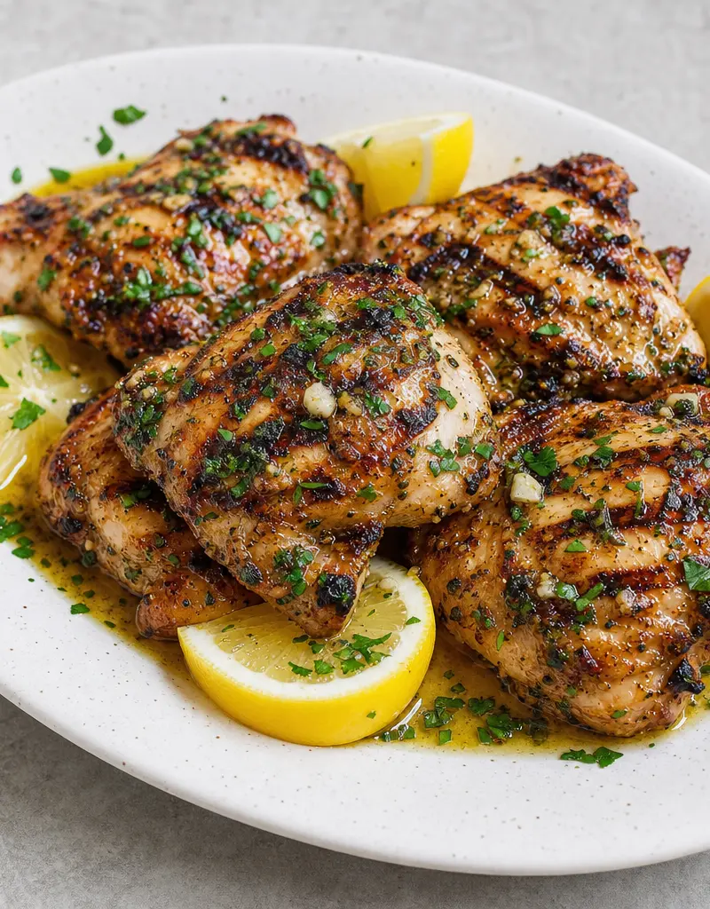 Grilled Lemon Herb Chicken Thighs