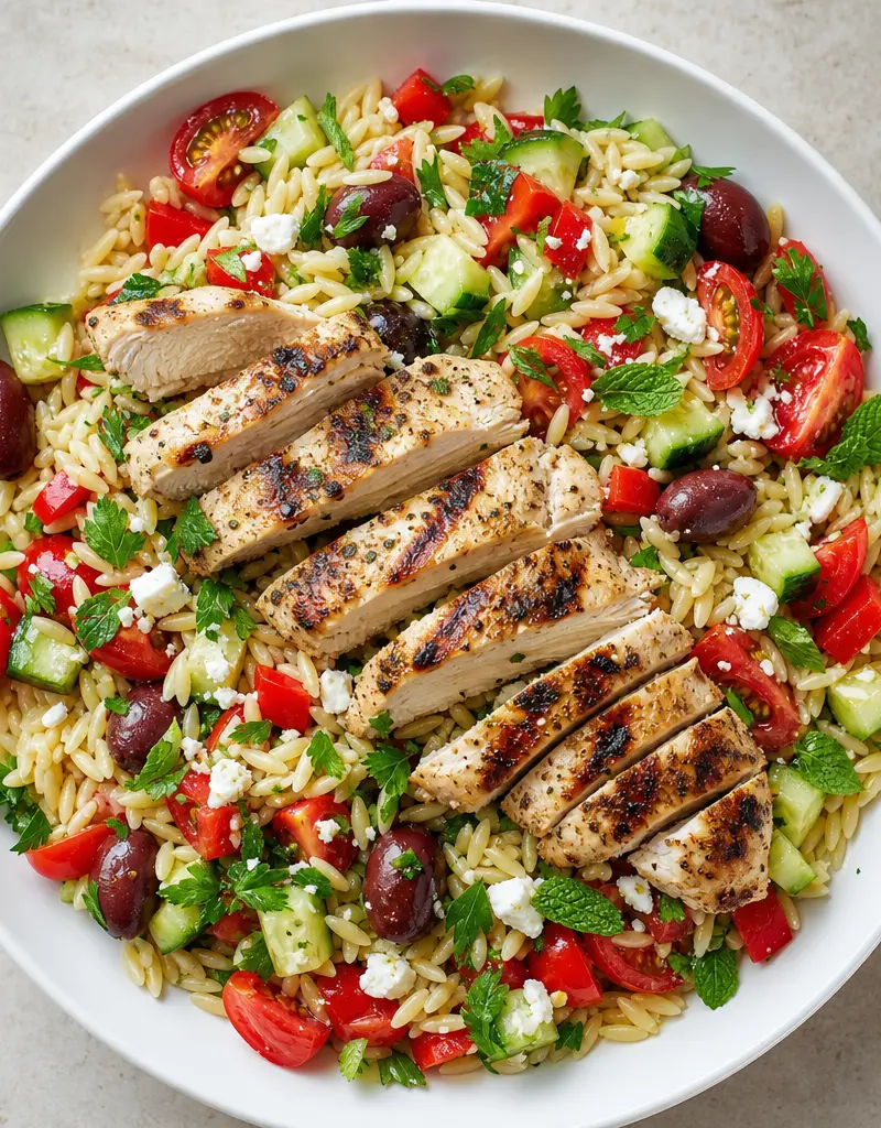 Greek Chicken Orzo Salad