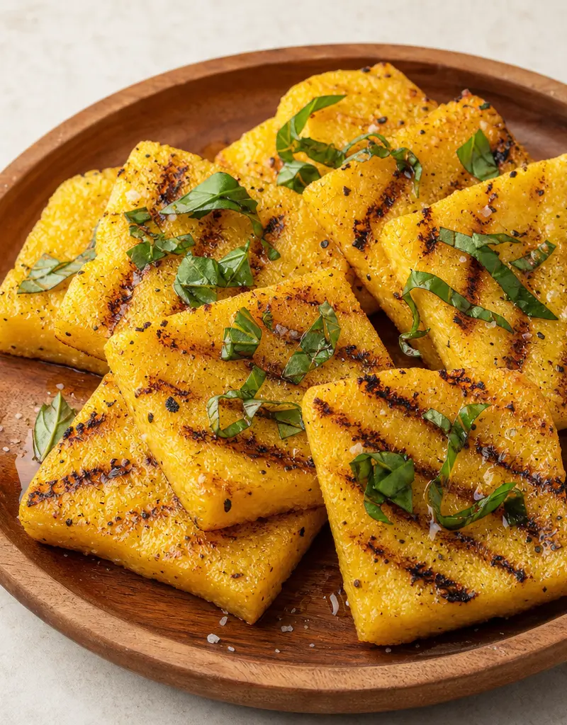 Grilled Polenta with Herbs prepared dish