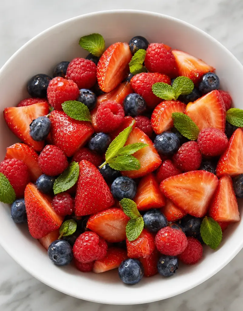 Mixed Berry Fruit Salad prepared dish