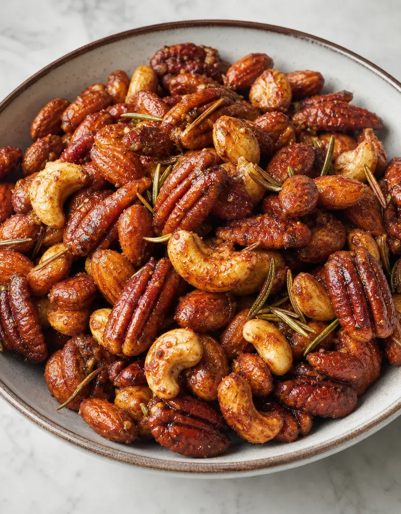 Sweet and Spicy Roasted Mixed Nuts