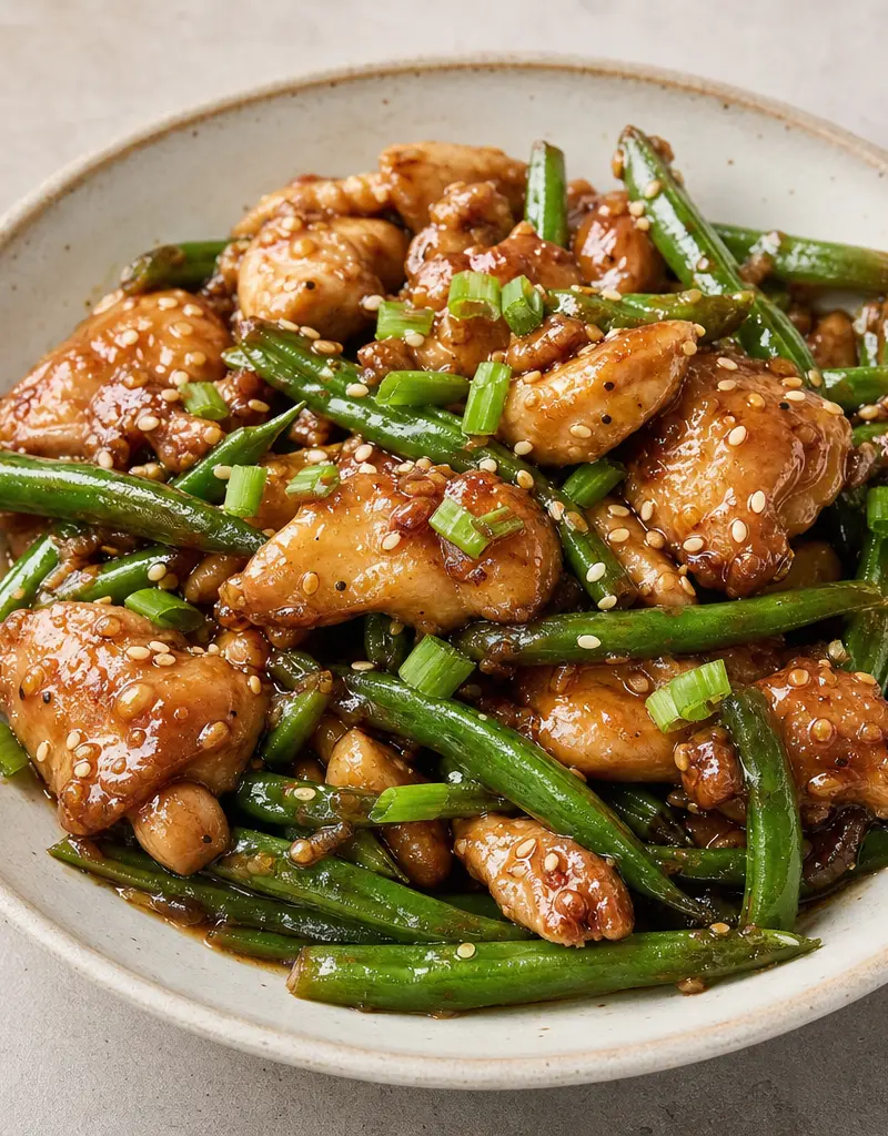 Garlic Ginger Chicken and Green Beans
