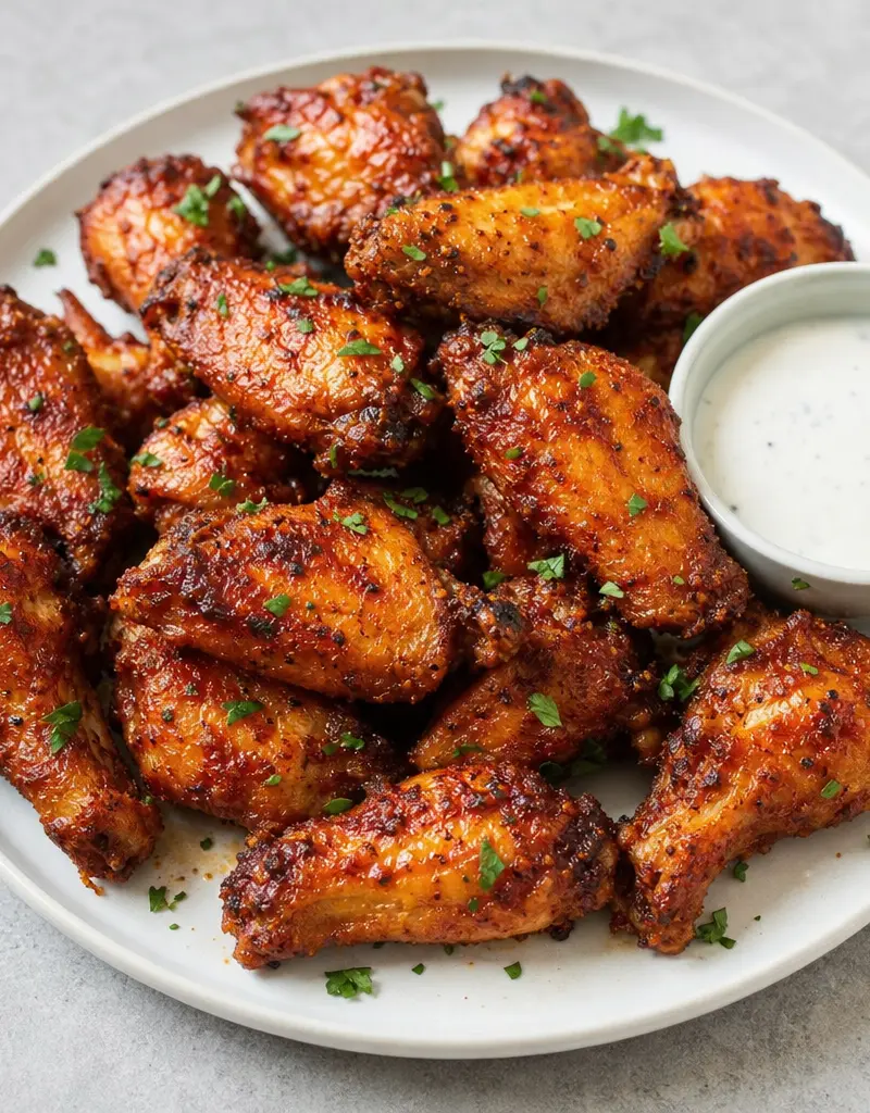 Spicy Baked Chicken Wings prepared dish