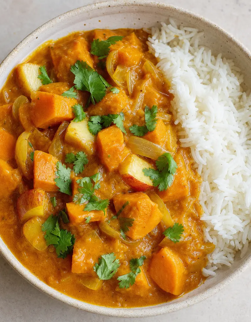 Sweet Potato and Butternut Squash Curry with Apples