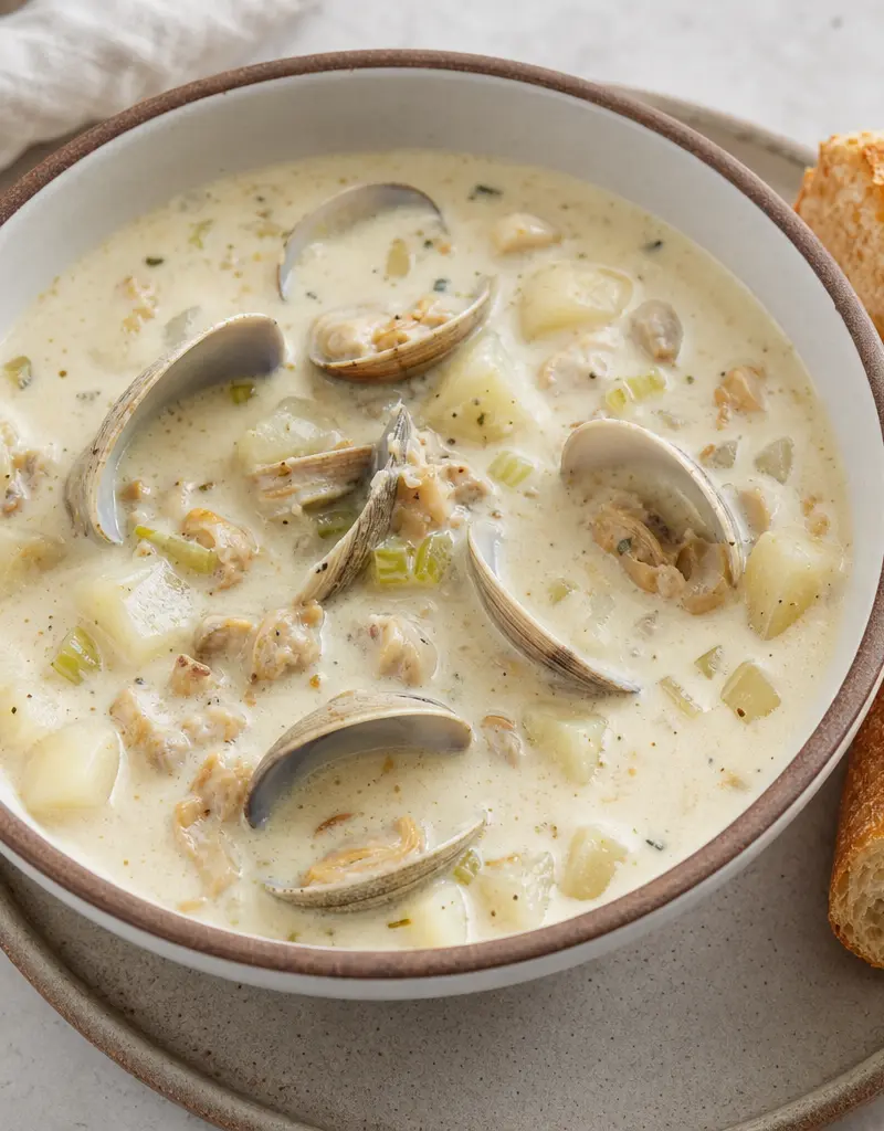 Creamy Clam Chowder prepared dish