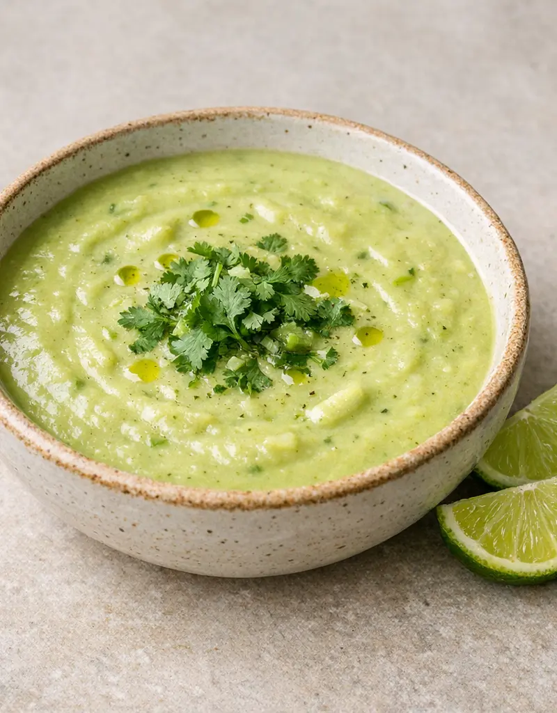 Avocado Cream Soup prepared dish
