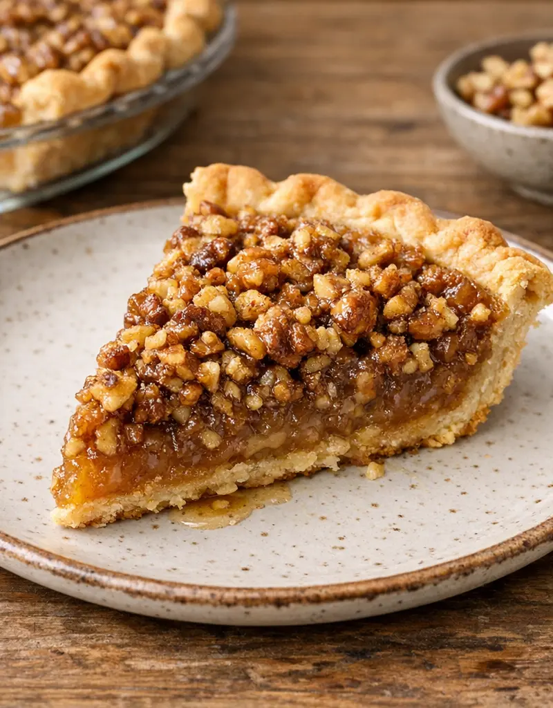 Honey Walnut Pie prepared dish