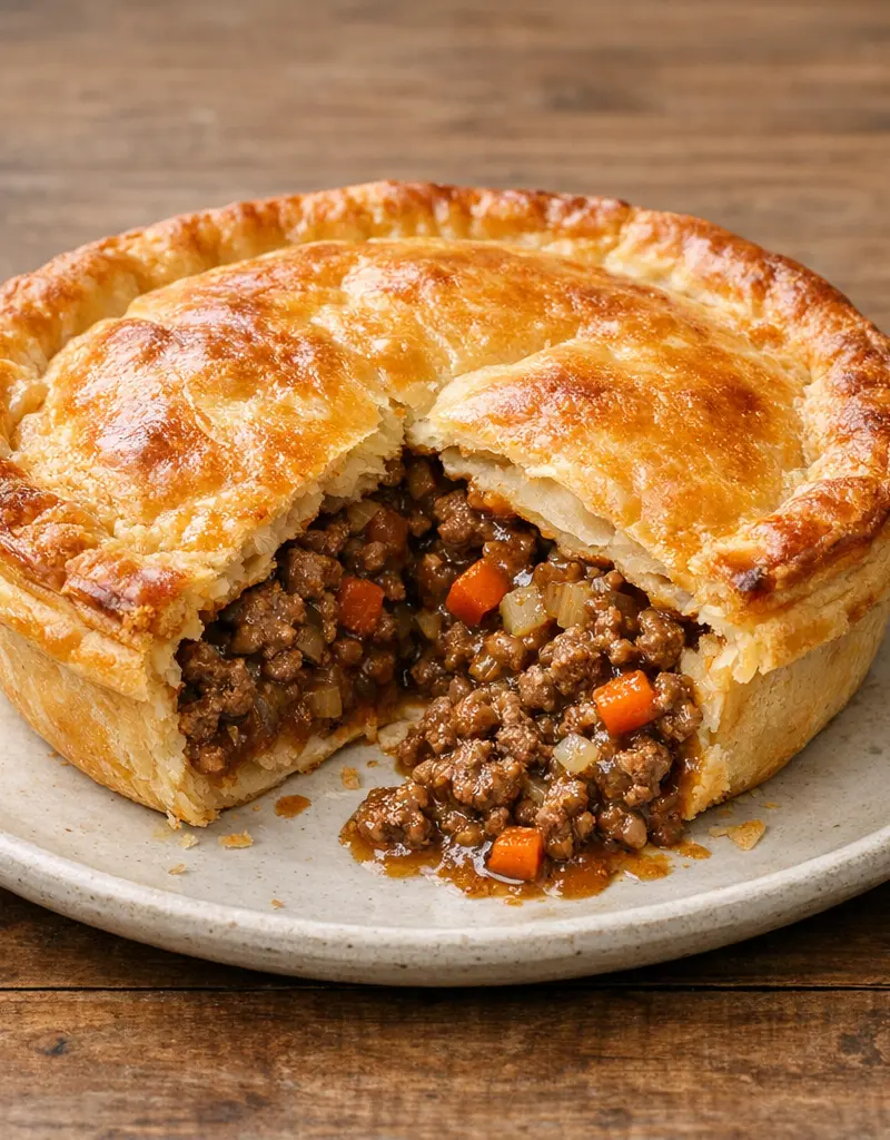 Classic Australian Meat Pie prepared dish